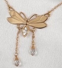 Gold Crystal Butterfly Cut Chain