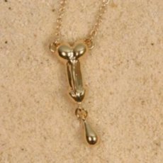 Gold neck penis pendant with chain