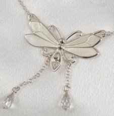 Silver Crystal Butterfly Cut Chain